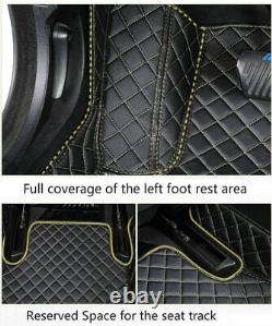 Custom Car Floor Mats for Chevrolet for Chevy Camaro 2010-2015 Leather Black
