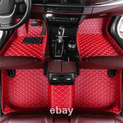 Custom Car Floor Mats for Chevy Chevrolet Camaro SS 2010-2015 Leather (red)