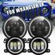 Dot Led 7 Round Headlight + Fog Light Kit Combo For Jeep Wrangler Jk 2007-2018