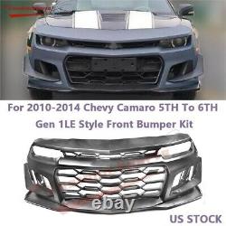 Fit 10-14 Chevy Camaro 5TH to 2014+ 6TH Gen 1LE Style Front Bumper Conversion PP