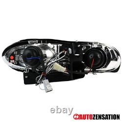 Fit 1998-2002 Chevy Camaro Smoke LED Halo Projector Headlights Left+Right 98-02