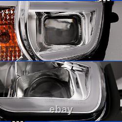 Fit 2010 2011 2012 2013 Chevy Camaro LED Tube Projector Headlight Headlamp Pair
