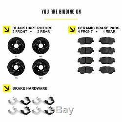 Fit 2010-2015 Chevrolet Camaro Black Hart Full Kit Brake Rotors+Ceramic Pads