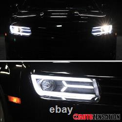 Fit 2014-2015 Chevy Camaro Black Projector Headlights Switchback LED Sequential