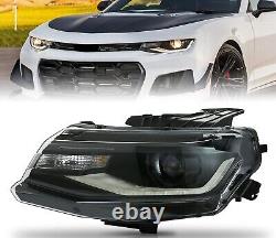 Fit For 2016-2022 Chevy Camaro Black HID DRL Headlight Assembly (Left)