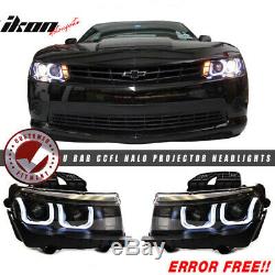 Fits 10-13 6th Gen Camaro ZL1 Style Front Bumper Cover + Black Headlights + DRL