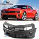 Fits 10-15 Chevy Camaro Zl1 Front Bumper Cover Conversion + Grilles + Fog Lights