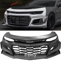 Fits 16-18 Chevy Camaro 1LE Style Front Bumper Cover Unpainted Black PP