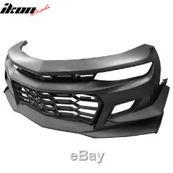 Fits 16-18 Chevy Camaro 1LE Style Front Bumper Cover Unpainted Black PP