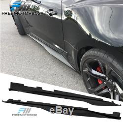 Fits 16-19 Chevrolet Camaro ZL1 Style Side Skirts PP Pair Glossy Black