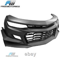 Fits 16-23 Chevy Camaro Coupe 1LE Style Front Bumper Cover Unpainted Black PP