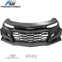 Fits 16-23 Chevy Camaro Coupe 1LE Style Front Bumper Cover Unpainted Black PP