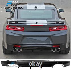 Fits 16-24 Chevy Camaro Rear Bumper Lip Diffuser Quad Exhaust