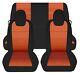 Fits 2010-2015 Chevy Camaro Front And Rear Car Seat Covers Black-burnt Orange