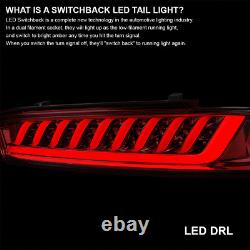 Fits 2016-2018 Chevy Camaro Red Tail Lights Lamps LED Sequential Signal Tube Bar