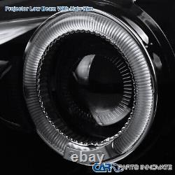 Fits 98-02 Chevy Camaro LED Couple Halo Black Smoke Projector Headlights Lamps