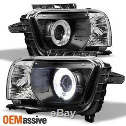 Fits Black 10-13 Camaro Dual Halo Projector Headlights Lamp Lights Left+Right