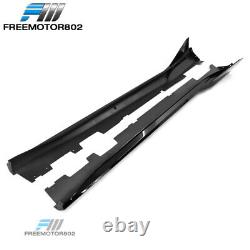 For 16-23 Chevy Camaro 4PCS Gloss Black Side Skirts Extension IKON V3 Style PP