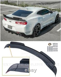 For 16-Up Camaro 1LE Extended V2 Style Rear Trunk Lid Wing Wickerbill Spoiler