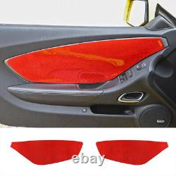 For 2012-2015 Chevy Camaro Front Door Panel Cover Sticker Trim Red Carbon Fiber