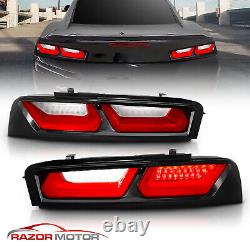 For 2016 2017 2018 Chevy Camaro LED Bar Red Black Replacement Tail Lights Pair