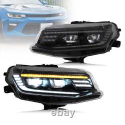 For 2016-2018 Chevrolet Camaro LT SS RS ZL LS LED Projector Headlights withDRL set