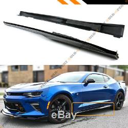 For 2016-2019 Chevy Camaro LT SS RS Gloss Black ZL1 Style Side Skirt Extension
