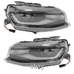 For 2016-2022 Chevy Camaro HID Xenon Headlights LED DRL Headlamps Pair Set LH+RH