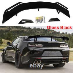 For 2016-22 Chevy Camaro Gloss Black Zl1 1le Style Big Rear Trunk Spoiler Wing