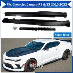 For 2016-22 Chevy Camaro RS SS ZL1 Style Side Skirts Panel Extension Matte Black
