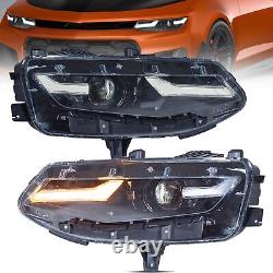 For 2019-2024 Chevrolet Chevy Camaro Projector Full LED Headlights Black Housing