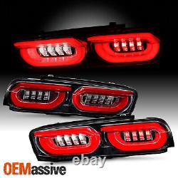 For 2019-2024 Chevy Camaro LED Tail Lights Rear Brake Lamp Black Red Lens