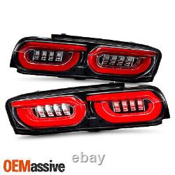 For 2019-2024 Chevy Camaro LED Tail Lights Rear Brake Lamp Black Red Lens