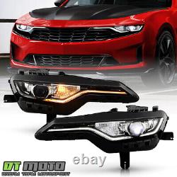 For 2019-2024 Chevy Camaro RS1SS2SS LED DRL Projector Headlights Headlamps Set