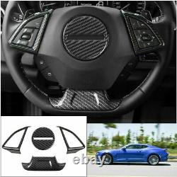 For Chevrolet Camaro 2016-2020 carbon fiber inner Steering wheel cover trim 4pcs