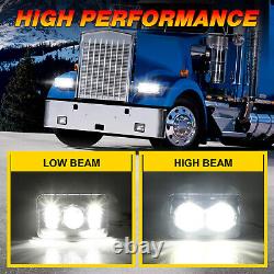 For Chevy Camaro 1982-1992 Newest 4x6 LED Headlights High Low Sealed Beam Black