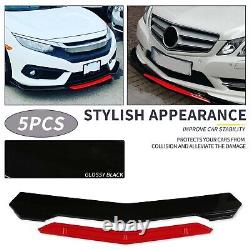 For Chevy Camaro Front Bumper Lip Splitter Spoiler Kit + Side Skirts Red&Black