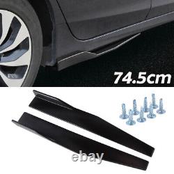 For Chevy Camaro Front Bumper Lip Splitter Strut Rods Rear Lip Side Skirt Black