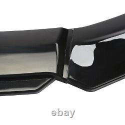 For Chevy Camaro Gloss Black Front Bumper Lip Spoiler Kit Splitter + Strut Rods