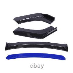For Chevy Camaro LT SS RS Black & Blue 4Pc Front Bumper Lip Splitter +Strut Rods