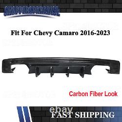For Chevy Camaro SS LT LS 2016-2023 Rear Bumper Lip Diffuser Carbon Fiber Look