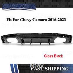 For Chevy Camaro SS LT LS 2016-2023 Rear Bumper Lip Diffuser Spoiler Gloss Black