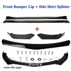 For Chevy Chevrolet Camaro Front Bumper Lip Spoiler Splitter + 78.7 Side Skirt