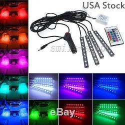 Full Color Interior Car LED Glow Kit Under Dash Foot Well inside Light -a