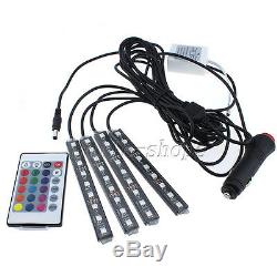 Full Color Interior Car LED Glow Kit Under Dash Foot Well inside Light -a