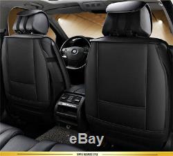 Fully Surrounded Black PU Leather Car Seat Cover Front &Rear Breathable US Stock