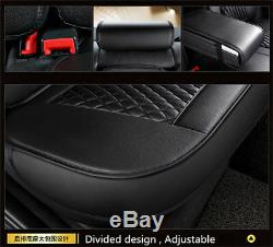 Fully Surrounded Black PU Leather Car Seat Cover Front &Rear Breathable US Stock