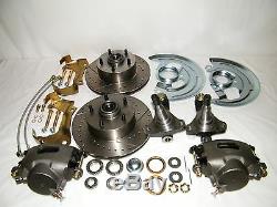 GM Front Disc Brake Conversion Kit Spindles Drilled & Slotted Rotors A, F, X Body