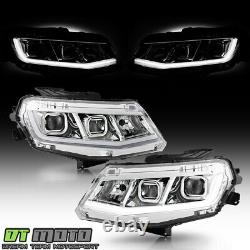Halogen Model 2016-2018 Chevy Camaro Chrome LED Tube Dual Projector Headlights