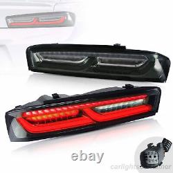 LED Smoked Tail Lights For Chevy Camaro 2016 17-2018 withSequential Singal Lights